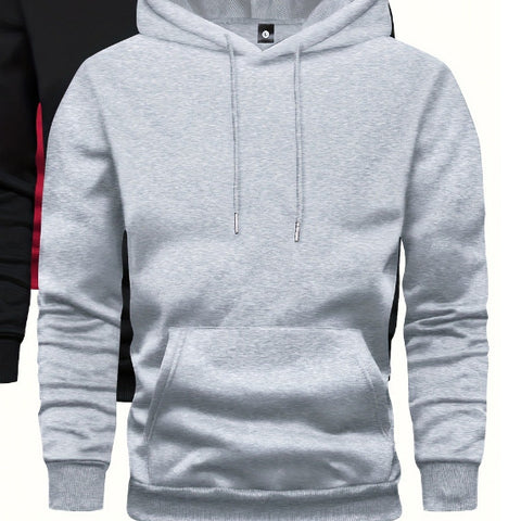 Men's Solid Color Hoodie With Pocket