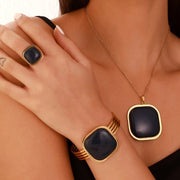 Women's Fashion Bracelet Earring Ring Necklace Suit