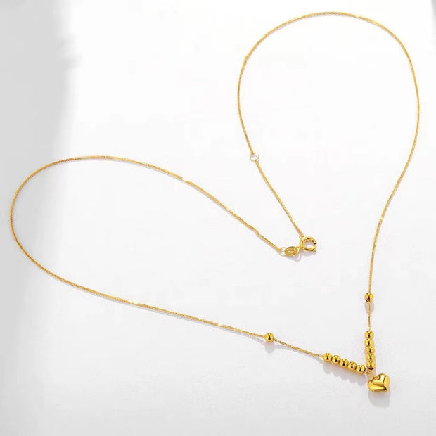 Gold Yellow Love Golden Balls All-match Necklace