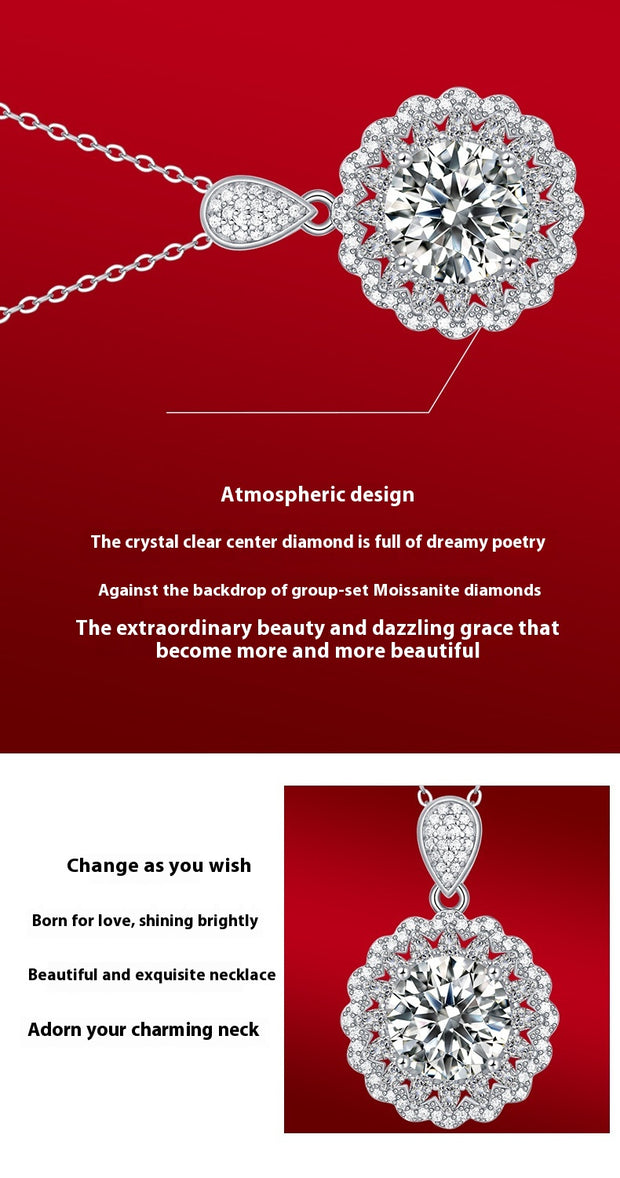 S925 Silver Necklace Dreamlike Pendant Moissanite