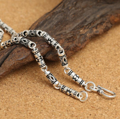 Handmade Round Ring Bamboo Knot Long Necklace