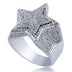 Five-pointed Star Three-dimensional Ring Slightly Inlaid With Zircon
