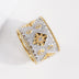 Silver Gold-plated Ring Zircon Vintage Dichroic Salad