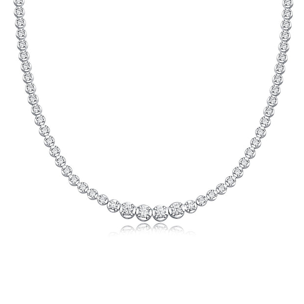 In The Name Of Light Luxurious Fashion Diamond Pendant Necklace Set With Mosan Diamond Silver Ornaments