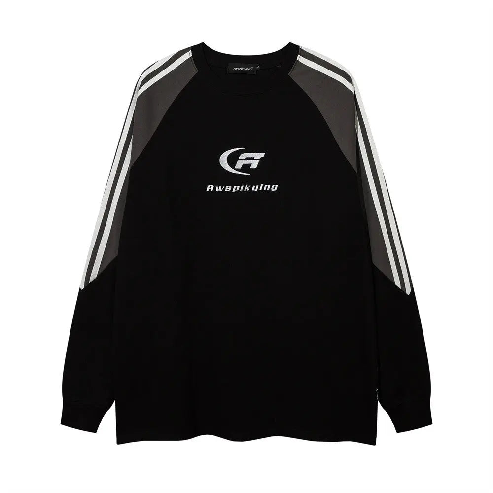 Letter Embroidered Long Sleeve T-shirt Men Douson Odeh