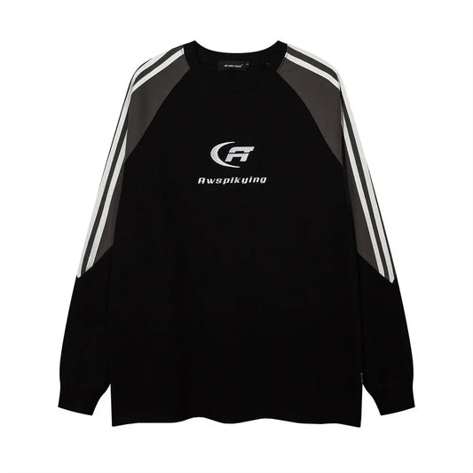 Letter Embroidered Long Sleeve T-shirt Men Douson Odeh