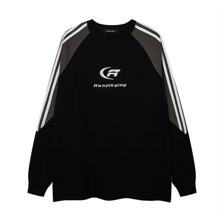 Letter Embroidered Long Sleeve T-shirt Men Douson Odeh