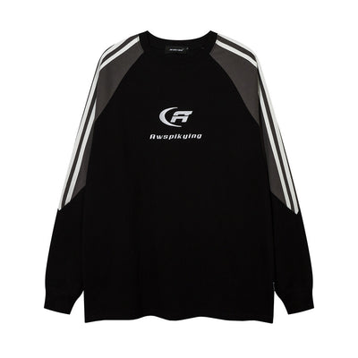 Letter Embroidered Long Sleeve T-shirt Men