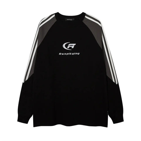 Letter Embroidered Long Sleeve T-shirt Men Douson Odeh