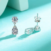 925 Sterling Silver Water Drop Moissanite Stud Earrings
