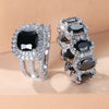 Egg-shaped Full Circle Micro Inlaid Zircon Ring Set