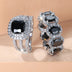 Egg-shaped Full Circle Micro Inlaid Zircon Ring Set
