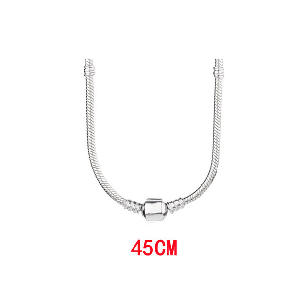 S925 Silver Snake Bone Chain Round Buckle Snake Bone Chain Necklace