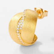 Frosted Brushed Geometric Ear Studs Women