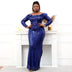Plus Size Women's Sequin Evening Dress — Long Sleeve Elegant Gown