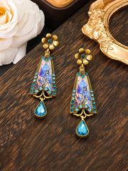 Enamel Painted Light Luxury Inlaid Zirconium Ethnic Earrings