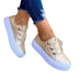 Lace-up Flats Sneakers Women Rivet Casual Shoes Douson Odeh