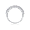 Multiple Row Diamond Wide Rings, Moissanite Rings, Luxury Fashion Silver Rings