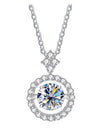 Live Hot S925 Sterling Silver Pulsatile Heart Moissanite Pendant Female Light-chasing Smart Clavicle Chain Moissanite Necklace