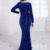 Women's Sequin Evening Gown — Modest Stretch Prom & Wedding Dress