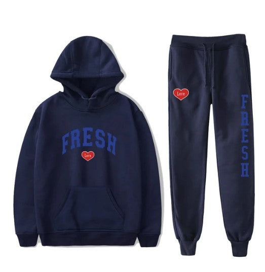 Fashion Printed Sports Sweater Warm Hoodie Casual Suit