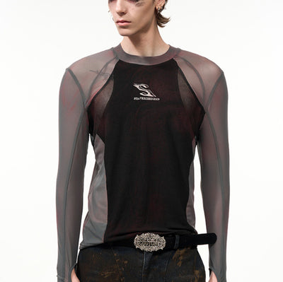 Tight Mesh Stitching Long Sleeves