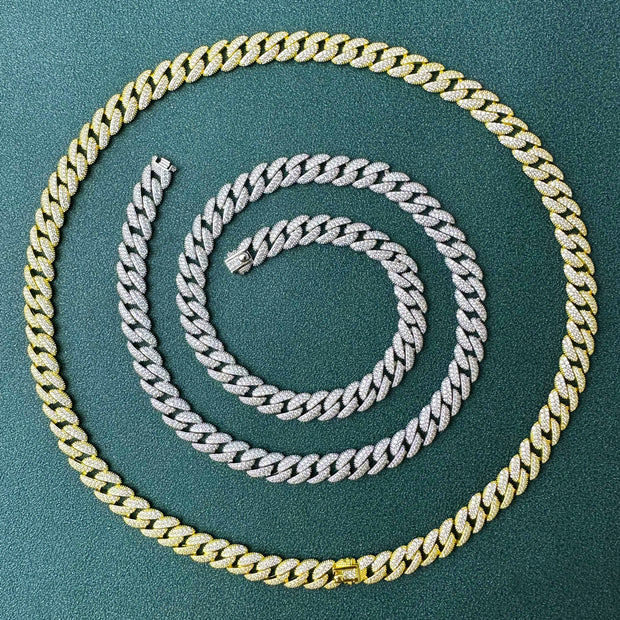 European And American Full Diamond Cuban Link Chain