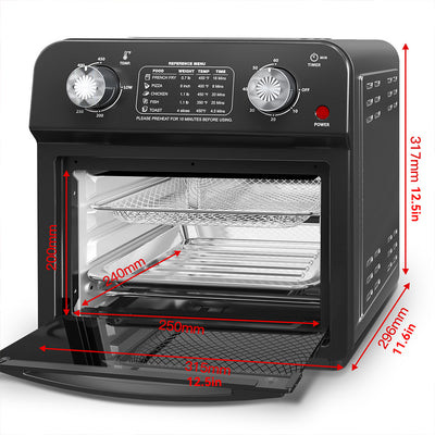 12.5 Qt Air Fryer With Dual Knob Control, Temperature Range, 60-Min Timer, Presets For French Fries, Pizza, Chicken, Fish, And Toast Healthy Oil-Free Cooking Oven