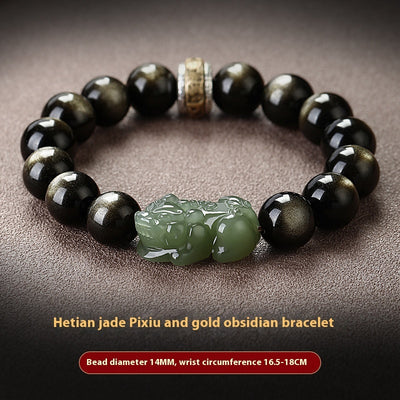 Natural Rainbow Eye Obsidian Bracelet