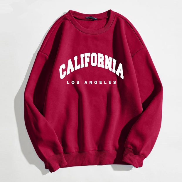 Womens Hoodies Long Sleeve Graphic California Letters Print