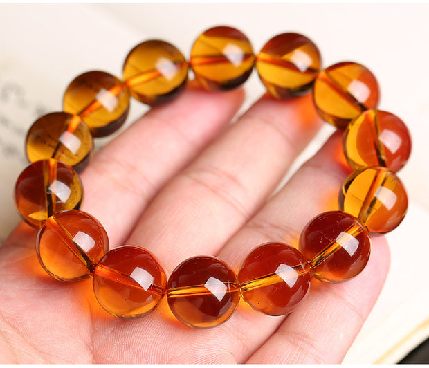 Female Kumquat Yellow Pixiu Natural Crystal Bracelet For Men And Women