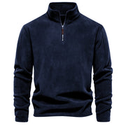 Men's Autumn And Winter New Stand Collar Half Zip Long-sleeved Sweater