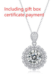 S925 Silver Necklace With Moissanite Pendant