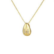 Glossy Water Drop 26 English Letter Pendant Copper-plated Gold Simple Pendant Female