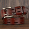 Double Pin Buckle Men's Leather Belt Personal Leisure Jeans Strap