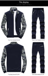 Sports Sweater Casual Stand Collar Camouflage Sleeves Men's Suit