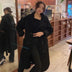 Gentle Elegant Lapel Double-breasted Loose All-match Long-sleeved Lamb Wool Coat