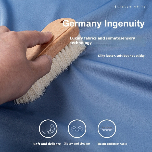 Fashion High Elastic Ice Silk Men's Short Sleeve Shirt