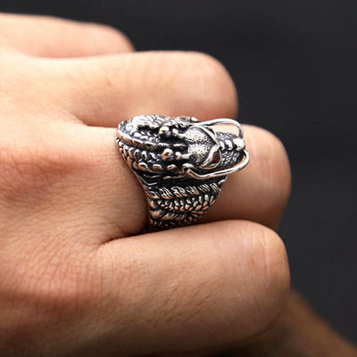 Fashion Three-dimensional Faucet Pure Silver Retro Ring