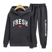 Fashion Printed Sports Sweater Warm Hoodie Casual Suit