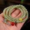 Pale Blue Hetian Jade Bracelet 6mm Three Circle Female