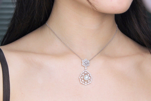 Light Luxury 925 Silver Shell Bead Pendant Necklace