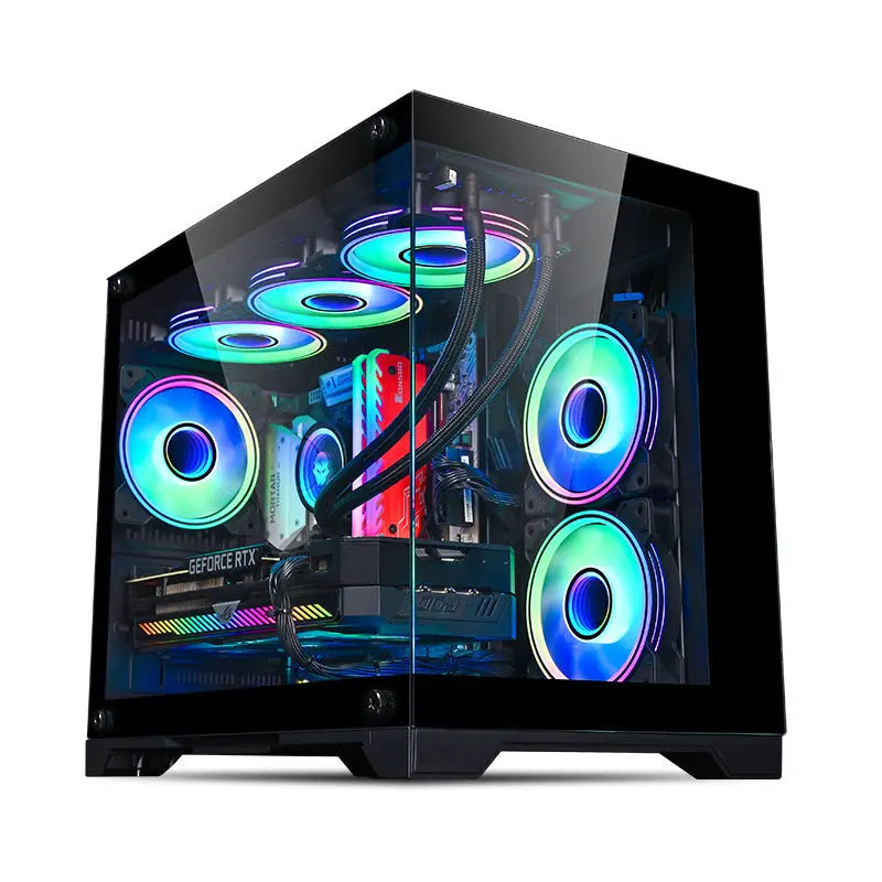 Panoramic Glass 360 Water-cooled Desktop Computer Host Douson Odeh