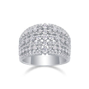 Many Diamonds Are Arranged Luxuriously Fashionable Moissanite Silver Rings