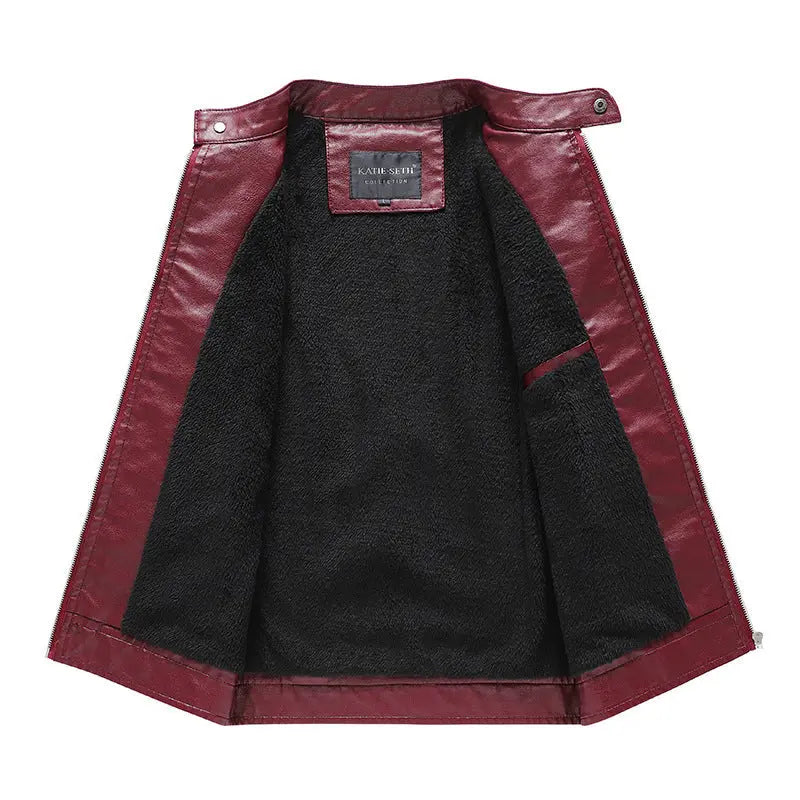 Motorcycle Leather Coat For Men Autumn And Winter New Men Douson Odeh