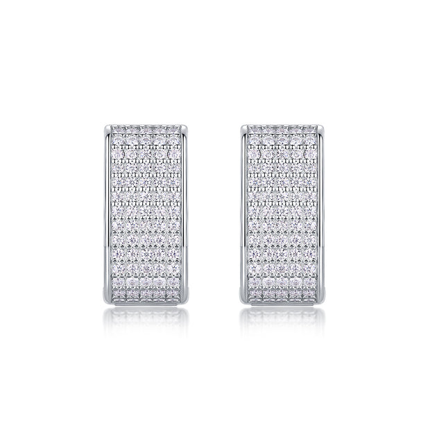 Star Light Luxury Fashion Diamond Earrings Stud Set With Mosan Diamond Silver Jewelry