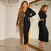 Tight Split Slimming V-neckline Dress Women