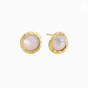 White Moonlight Mother-of-Pearl Niche Design Advanced Versatile Silver Earrings