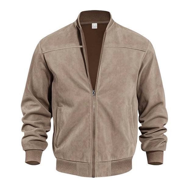 Men's Casual Plus Size Suede Zipper Men's Jacket