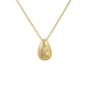 Glossy Water Drop 26 English Letter Pendant Copper-plated Gold Simple Pendant Female